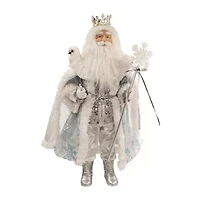 Kurt Adler 21-Inch Silver White And Lavender Blue Standing Christmas Santa Figurine