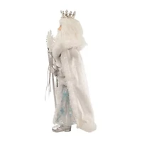 Kurt Adler 21-Inch Silver White And Lavender Blue Standing Christmas Santa Figurine
