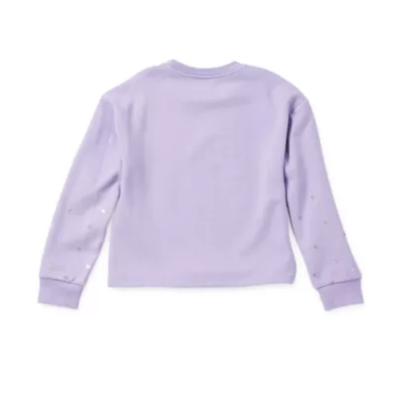 Disney Collection Little & Big Kid Girls Crew Neck Fleece Long Sleeve Wish Sweatshirt