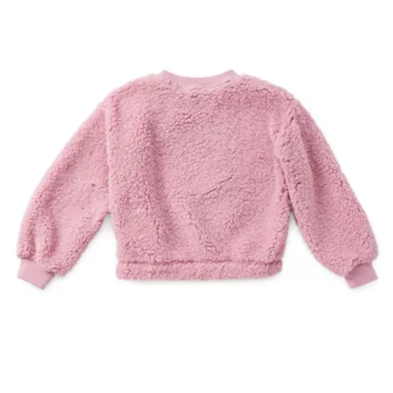 Disney Collection Little & Big Kid Girls Crew Neck Long Sleeve Wish Sweatshirt