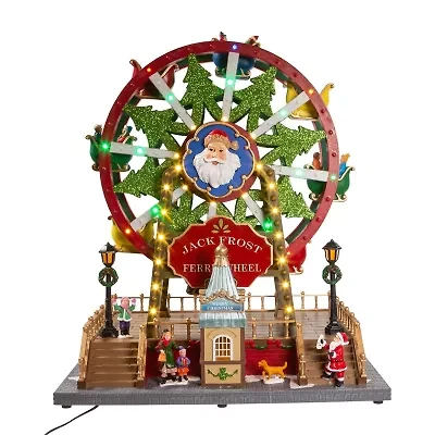 Kurt Adler 13-Inch With Motion Lighted Plays Music Christmas Tabletop Decor