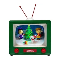 Kurt Adler 6-Inch Battery Operated Outdoor Scene Tv Plays Music Peanuts Christmas Tabletop Decor