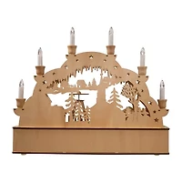 Kurt Adler 14.17-Inch Wooden Lighted Plays Music Christmas Village