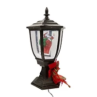 Kurt Adler 21-Inch Illuminated Lamp Post With Snow Accent Lighted Christmas Tabletop Decor
