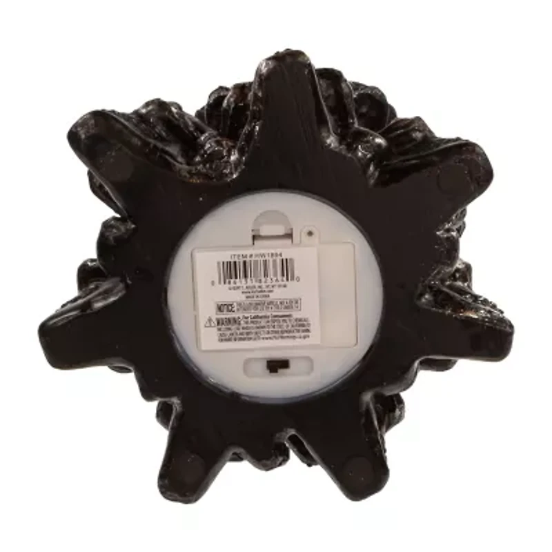 Kurt Adler 11.5 Inch Battery-Operated Bat On Skull Halloween Tabletop Decor