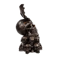Kurt Adler 11.5 Inch Battery-Operated Bat On Skull Halloween Tabletop Decor
