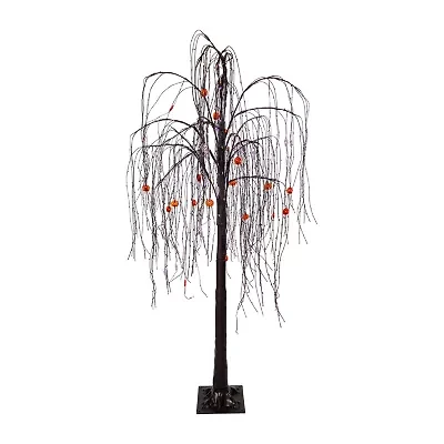 Kurt Adler 6 Foot W 320 Purple Orange Lights 6 Foot Pre-Lit Multi-Function Lights Willow Christmas Tree