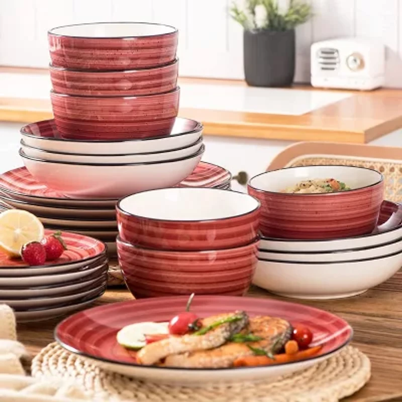 Elama -pc. Stoneware Dinnerware Set