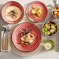 Elama 24-pc. Stoneware Dinnerware Set