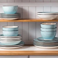 Elama 24-pc. Stoneware Dinnerware Set