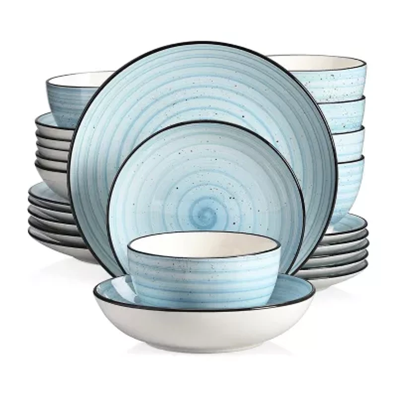 Elama 24-pc. Stoneware Dinnerware Set