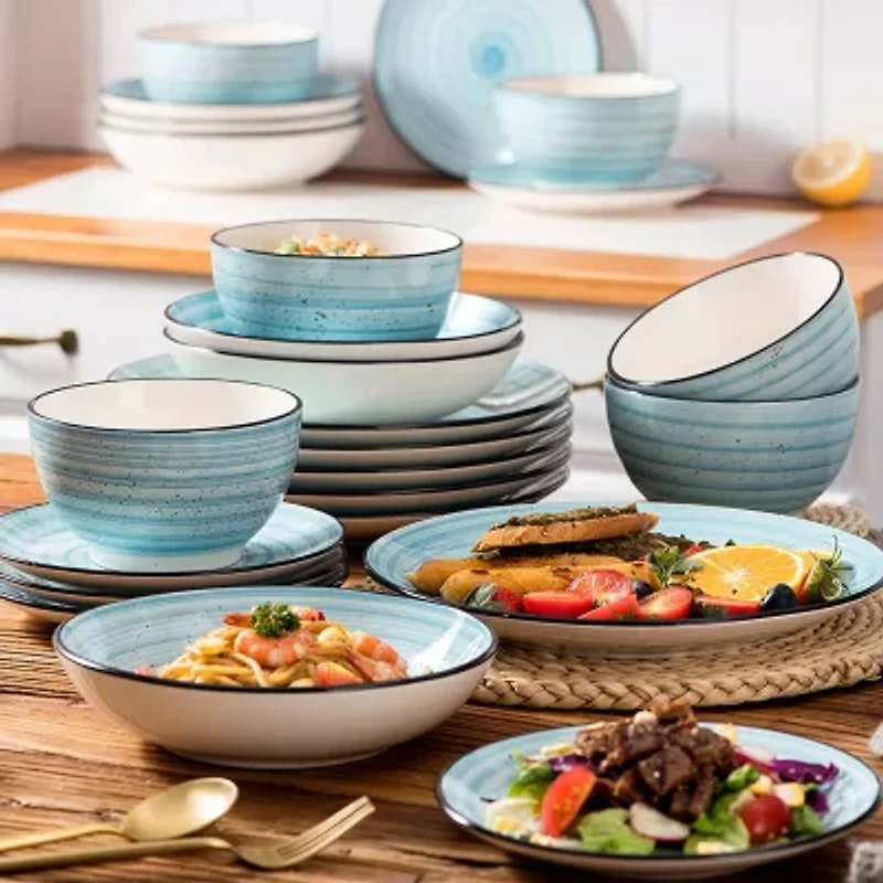 Elama 24-pc. Stoneware Dinnerware Set