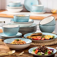 Elama 24-pc. Stoneware Dinnerware Set