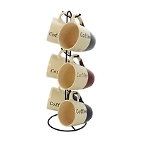 Elama Coffee House 6-pc. Stoneware Mug Set with Stand