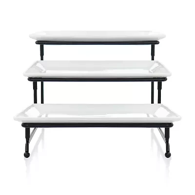 Elama 3 Tier Serveware Set Porcelain Tiered Server