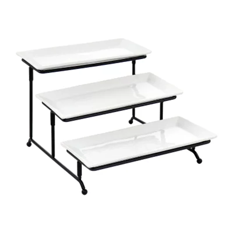Elama 3 Tier Serveware Set Porcelain Tiered Server
