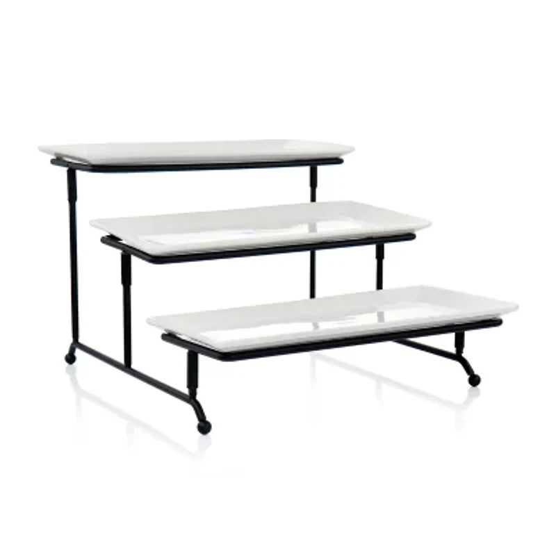 Elama 3 Tier Serveware Set Porcelain Tiered Server
