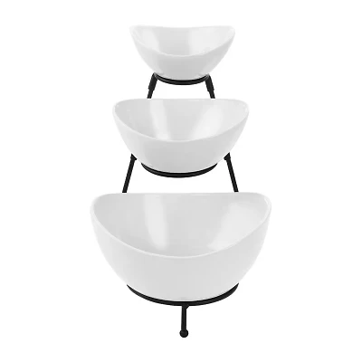 Elama 3 Tier Set Porcelain Tiered Server