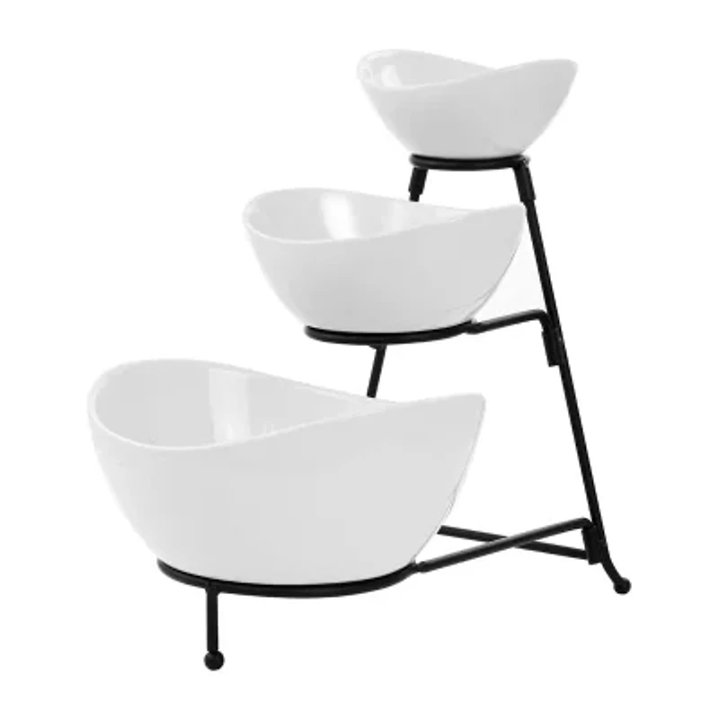 Elama 3 Tier Set Porcelain Tiered Server