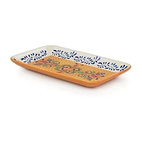Gibson Serving Hand Painted Tierra Stoneware Serving Platter