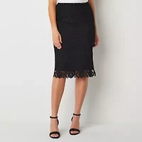 Ryegrass Womens Mid Rise Midi Pencil Skirt