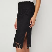 Ryegrass Womens Mid Rise Midi Pencil Skirt