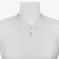 Bijoux Bar Delicates Silver Tone Womens Glass 16 Inch Strand Necklace
