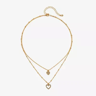 Bijoux Bar Delicates Gold Tone Womens Glass 16 Inch Strand Necklace