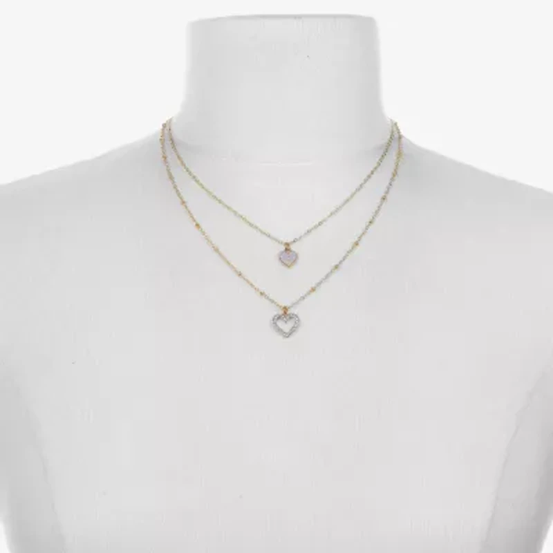 Bijoux Bar Delicates Gold Tone Womens Glass 16 Inch Strand Necklace