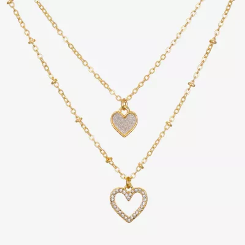 Bijoux Bar Delicates Gold Tone Womens Glass 16 Inch Strand Necklace