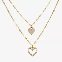Bijoux Bar Delicates Gold Tone Womens Glass 16 Inch Strand Necklace