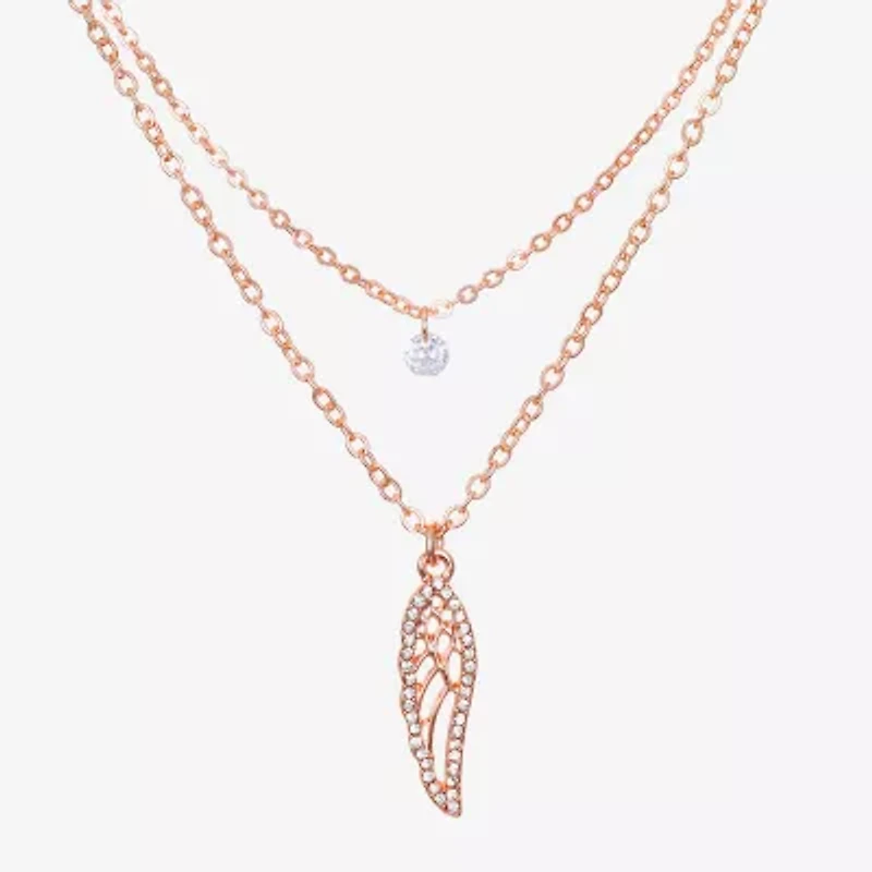 Bijoux Bar Delicates Rose Tone Womens Glass 16 Inch Strand Necklace