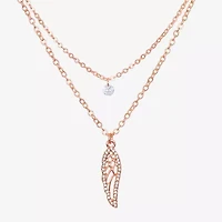 Bijoux Bar Delicates Rose Tone Womens Glass 16 Inch Strand Necklace