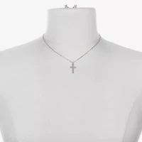 Bijoux Bar Delicates Rose Tone Womens Glass Cross 2-pc. Jewelry Set