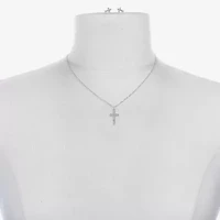Bijoux Bar Delicates Silver Tone Womens Champagne Glass Cross 2-pc. Jewelry Set