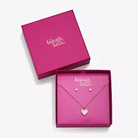 Bijoux Bar Delicates Rose Tone Womens Heart 2-pc. Jewelry Set