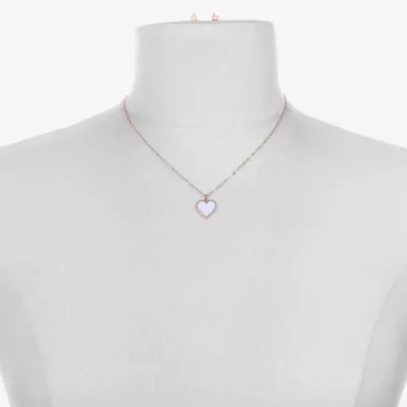Bijoux Bar Delicates Rose Tone Womens Heart 2-pc. Jewelry Set