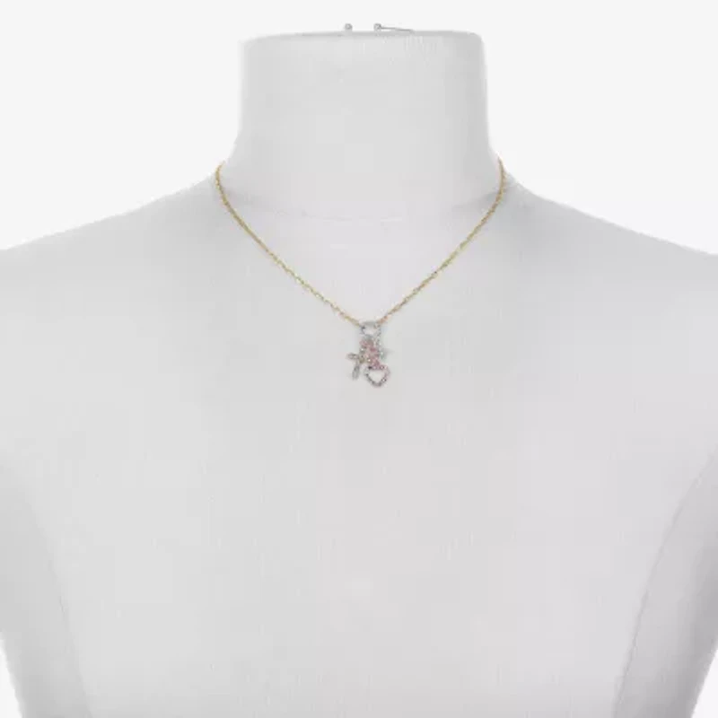 Bijoux Bar Delicates Tri Tone Womens Glass Cross Moon Star 2-pc. Jewelry Set