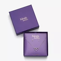 Bijoux Bar Delicates Silver Tone Womens Glass Heart 2-pc. Jewelry Set