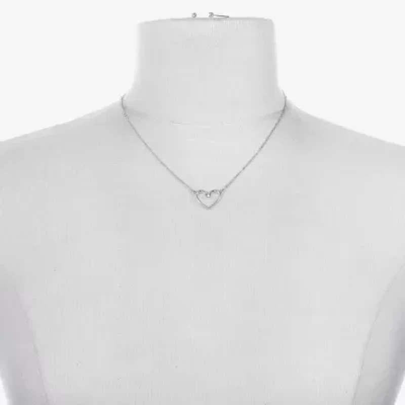 Bijoux Bar Delicates Silver Tone Womens Glass Heart 2-pc. Jewelry Set