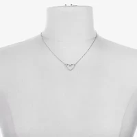 Bijoux Bar Delicates Silver Tone Womens Glass Heart 2-pc. Jewelry Set