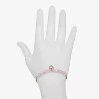 Bijoux Bar Delicates Rose Tone Womens Glass Heart Bolo Bracelet