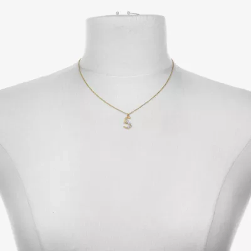 Bijoux Bar Delicates Floral Initial Womens Glass Simulated Pearl 2-pc. Jewelry Set