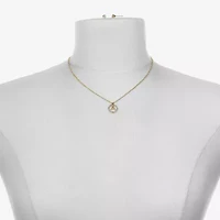 Bijoux Bar Delicates Gold Tone Pave Initial Womens Glass 2-pc. Jewelry Set