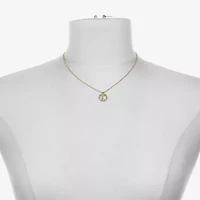 Bijoux Bar Delicates Gold Tone Pave Initial Womens Glass 2-pc. Jewelry Set