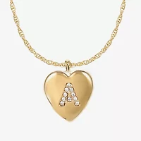 Monet Jewelry Initial Pendant Necklace And Stud Earring Womens Glass Heart 2-pc. Set