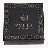 Monet Jewelry Initial Pendant Necklace And Stud Earring Womens Glass Round 2-pc. Set