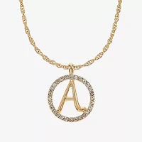 Monet Jewelry Initial Pendant Necklace And Stud Earring Womens Glass Round 2-pc. Set