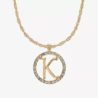 Monet Jewelry Initial Pendant Necklace And Stud Earring Womens Glass Round 2-pc. Set