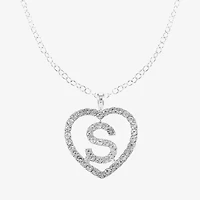 Monet Jewelry Initial Pendant Necklace And Stud Earring Womens Glass Heart 2-pc. Set
